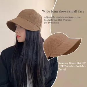 2024 New Womens Sun Hats Women's Outdoor UV-Protection-Foldable Beach Hats,Wide Brim Summer Fisherman's Caps UPF 50 