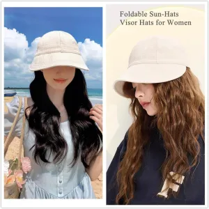 2024 New Womens Sun Hats Women's Outdoor UV-Protection-Foldable Beach Hats,Wide Brim Summer Fisherman's Caps UPF 50 