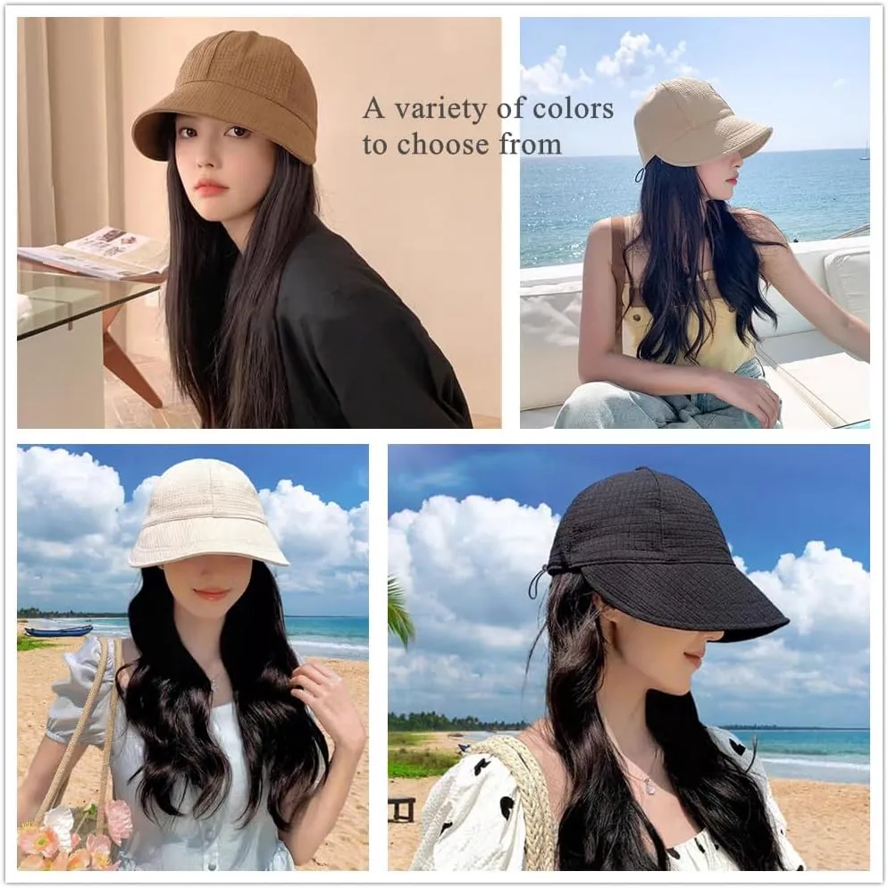 2024 New Womens Sun Hats Women's Outdoor UV-Protection-Foldable Beach Hats,Wide Brim Summer Fisherman's Caps UPF 50 