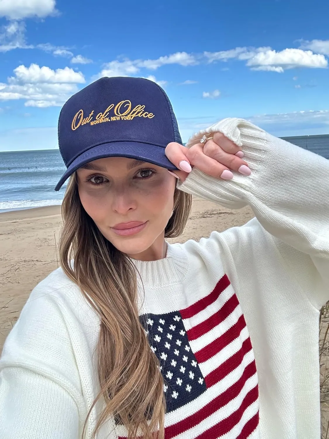 Almere Graphic Mesh Adjustable Trendy Trucker Hat and Baseball Cap for Women for Beach Concerts Summer Pool Vacation