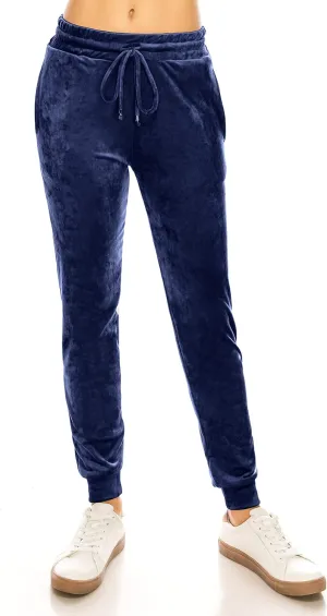 ALWAYS Women's Velvet Velour Joggers - Basic Premium Soft Stretch Warm Winter Sweatpants