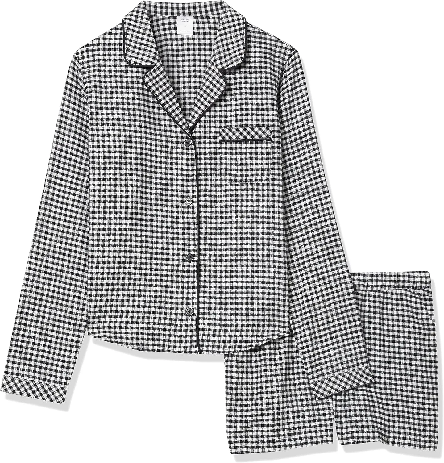 Amazon Essentials Women's Lightweight Woven Flannel Pajama Set with Shorts
