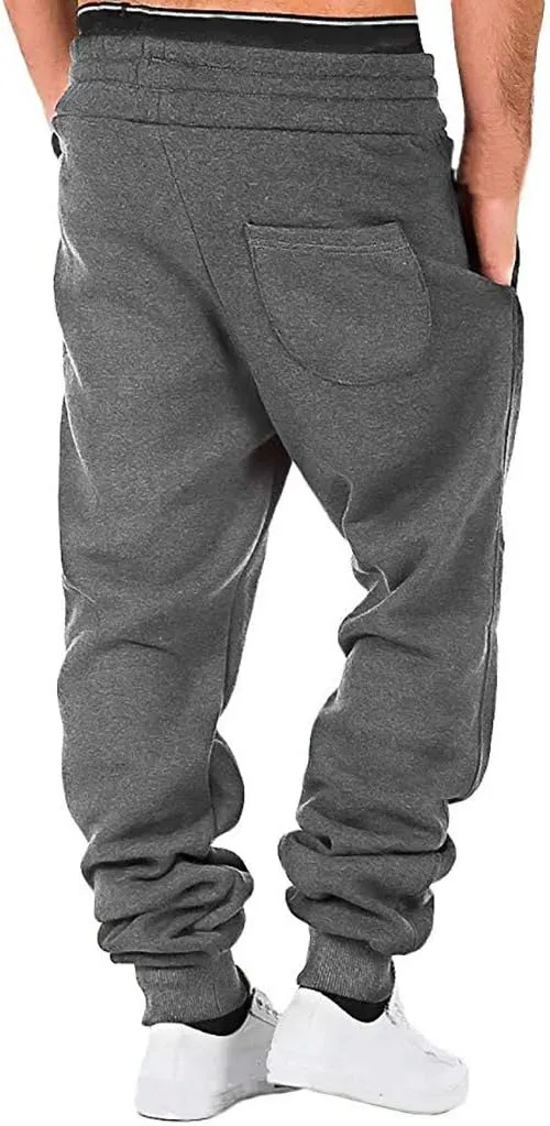 Big and Tall Men Cargo Jogger Sweat Pants Elastic Bottom Baggy Casual Athletic Track Pants Classic Fit Multi Pockets