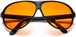BluBlocker, Black Original Aviator Sunglasses with Scratch Resistant Lens | Blocks 100% of Blue Light and UVA & UVB Rays | Retro | Gender Neutral| Blue Light Glasses | Sunglasses | 2701K |