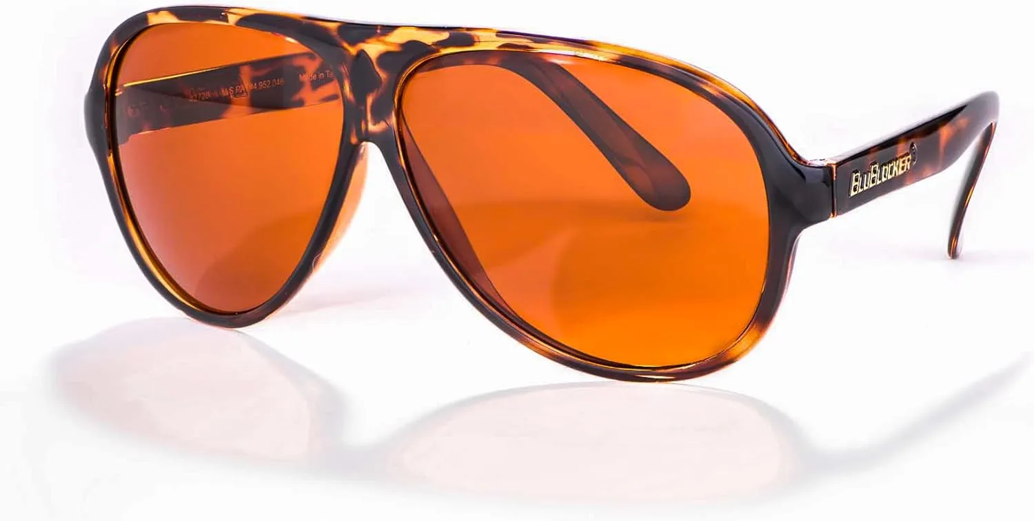 BluBlocker, Demi-Tortoise Original Aviator Sunglasses with Scratch Resistant Lens | Blocks 100% of Blue Light and UVA & UVB Rays | Retro | Gender Neutral - for Men, Women & Everyone | 2725K |
