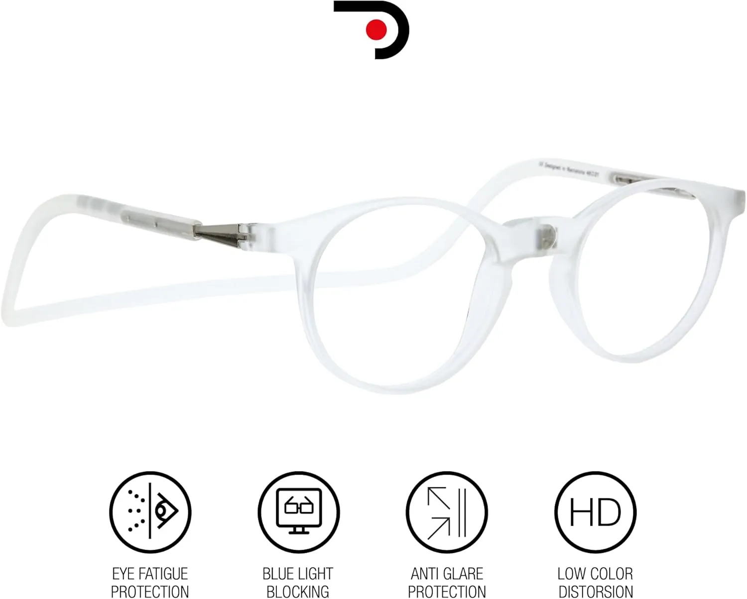 Blue Light Blocking Magnetic Reading Glasses for Men and Women. Rubber Touch Flexible Temples and Anti Glare Lenses.