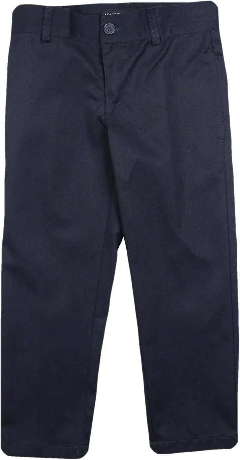 Boys Brushed Cotton Flat Front Adjustable Waist Pants