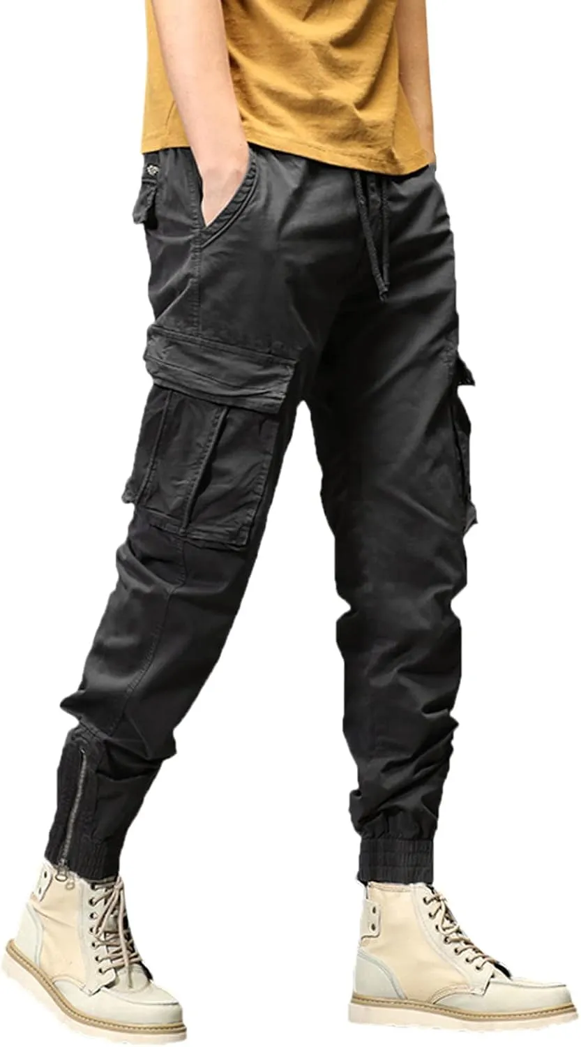 Cargo Pants for Men Big and Tall, Cargo Pant Lightweight Tactical Pant Hiking Jogger Classic Fit Multi Pockets Autumn