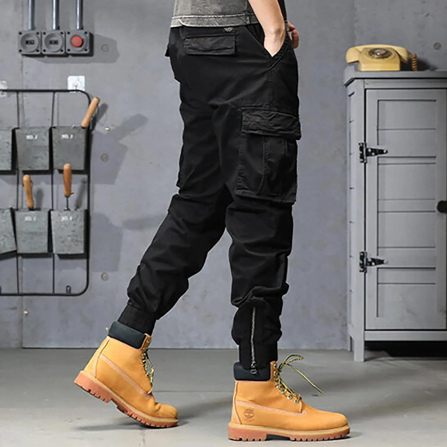 Cargo Pants for Men Big and Tall, Cargo Pant Lightweight Tactical Pant Hiking Jogger Classic Fit Multi Pockets Autumn