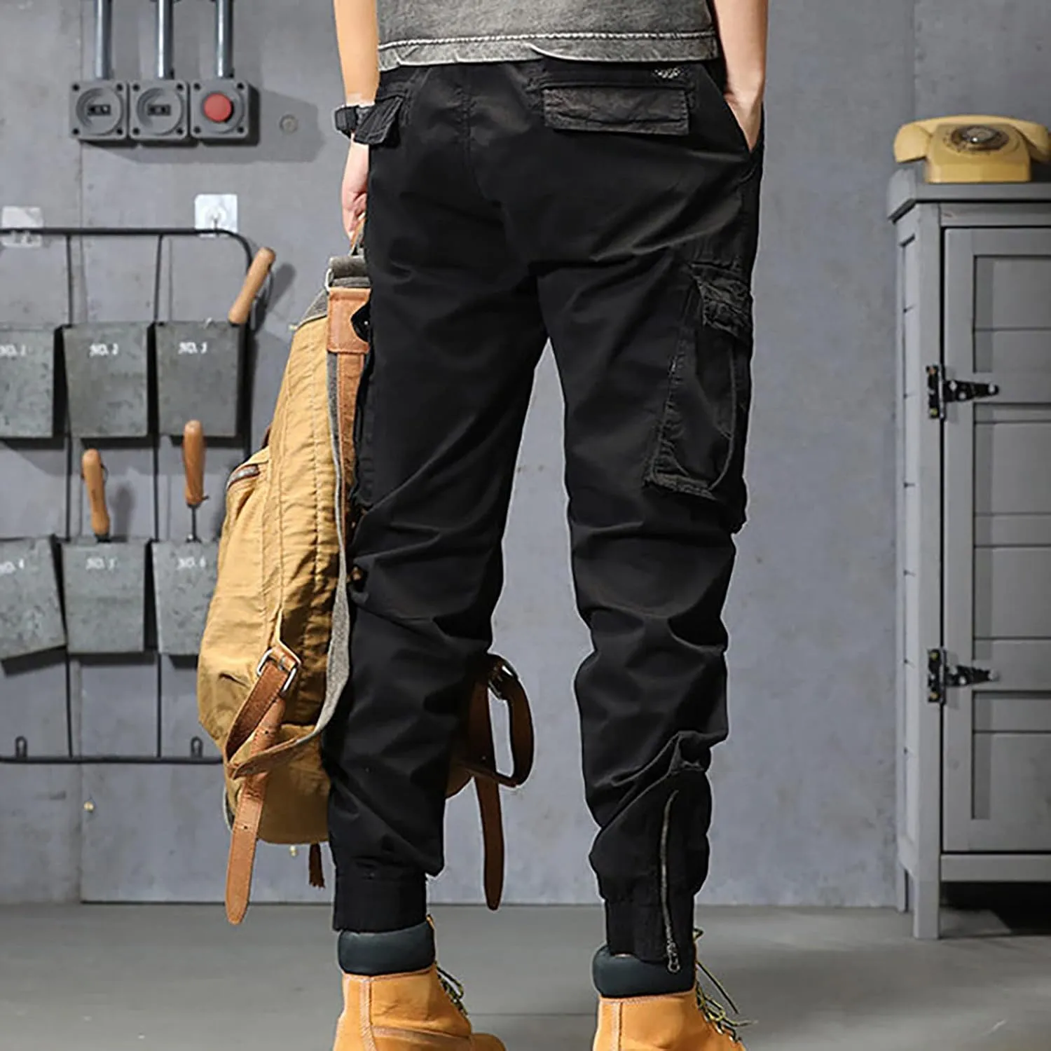 Cargo Pants for Men Big and Tall, Cargo Pant Lightweight Tactical Pant Hiking Jogger Classic Fit Multi Pockets Autumn