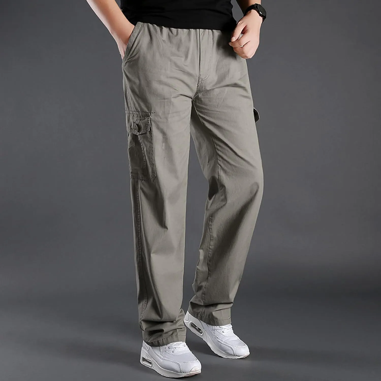 Cargo Pants for Men Big and Tall, Classic Fit Multi Pockets Cargo Track Pants Men Loose Fit Men's Lightweight Ripstop