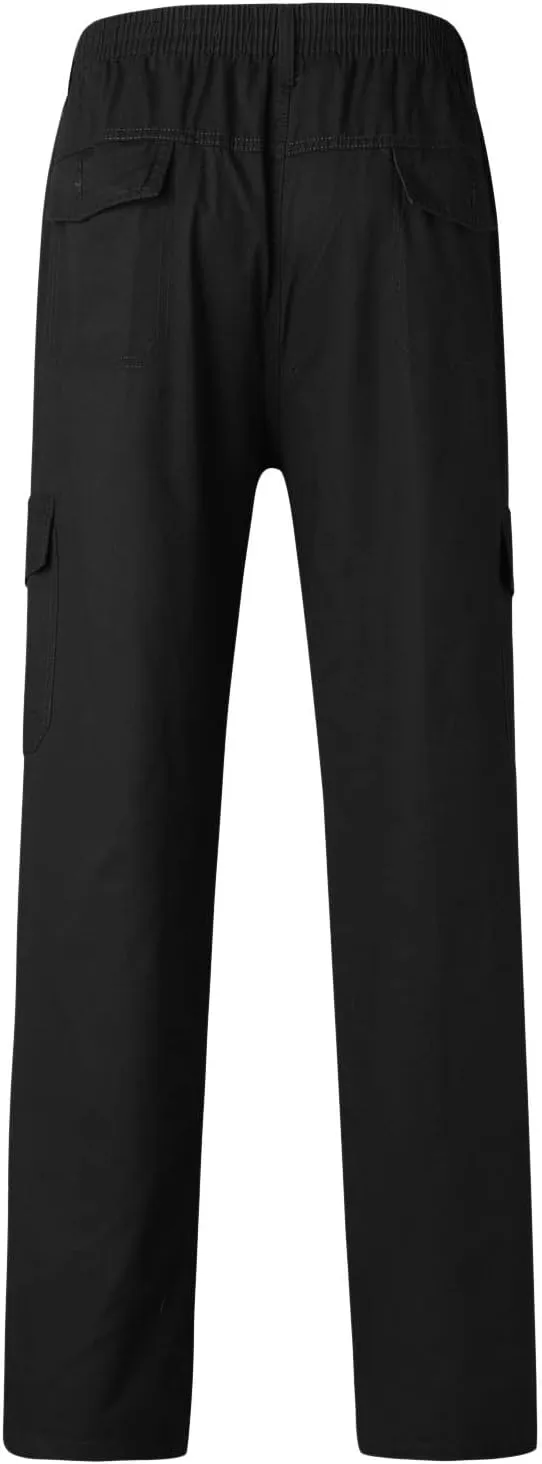 Cargo Pants for Men Big and Tall, Classic Fit Multi Pockets Cargo Track Pants Men Loose Fit Men's Lightweight Ripstop