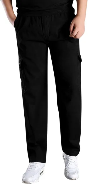 Cargo Pants for Men Big and Tall, Classic Fit Multi Pockets Cargo Track Pants Men Loose Fit Men's Lightweight Ripstop