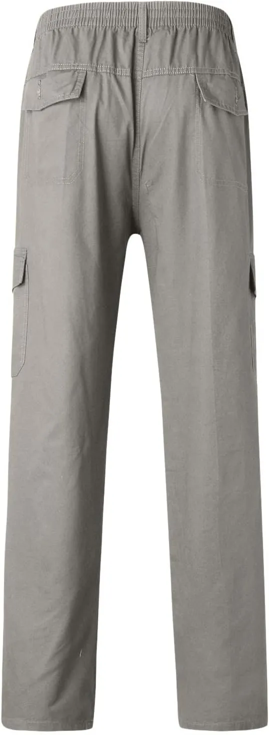 Cargo Pants for Men Big and Tall, Classic Fit Multi Pockets Cargo Track Pants Men Loose Fit Men's Lightweight Ripstop