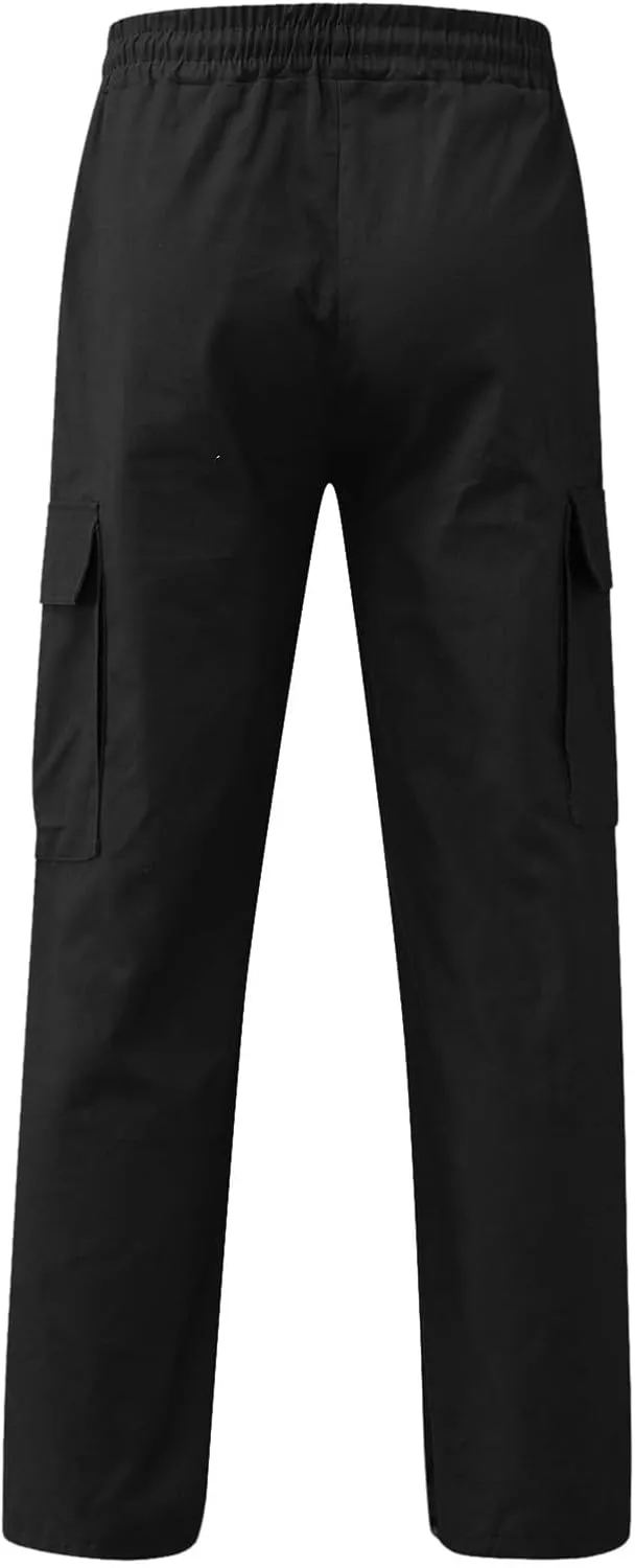 Cargo Pants for Men Drawstring Athletic Joggers Classic Fit Lounge Trousers Summer Lightweight Streetwear Pant