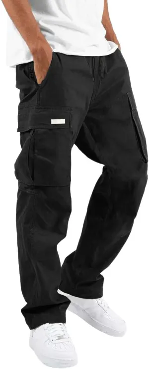 Cargo Pants for Men Drawstring Athletic Joggers Classic Fit Lounge Trousers Summer Lightweight Streetwear Pant