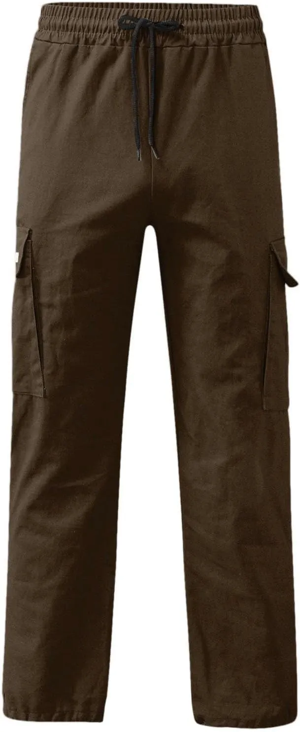 Cargo Pants for Men Drawstring Athletic Joggers Classic Fit Lounge Trousers Summer Lightweight Streetwear Pant