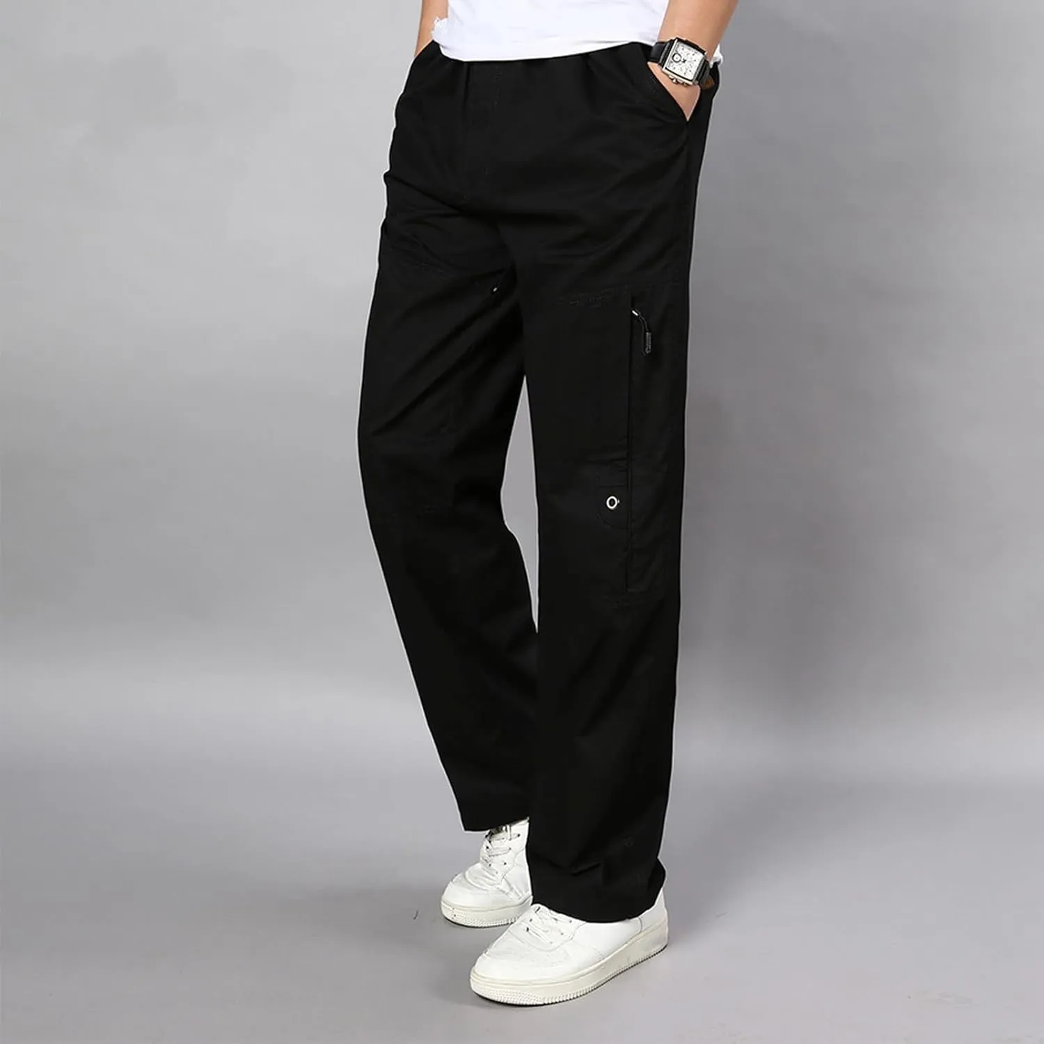 Cargo Sweatpants for Men Big and Tall for Men Casual Heavyweight Sweatpants Classic Fit Pockets Cargo Work Pants Wild
