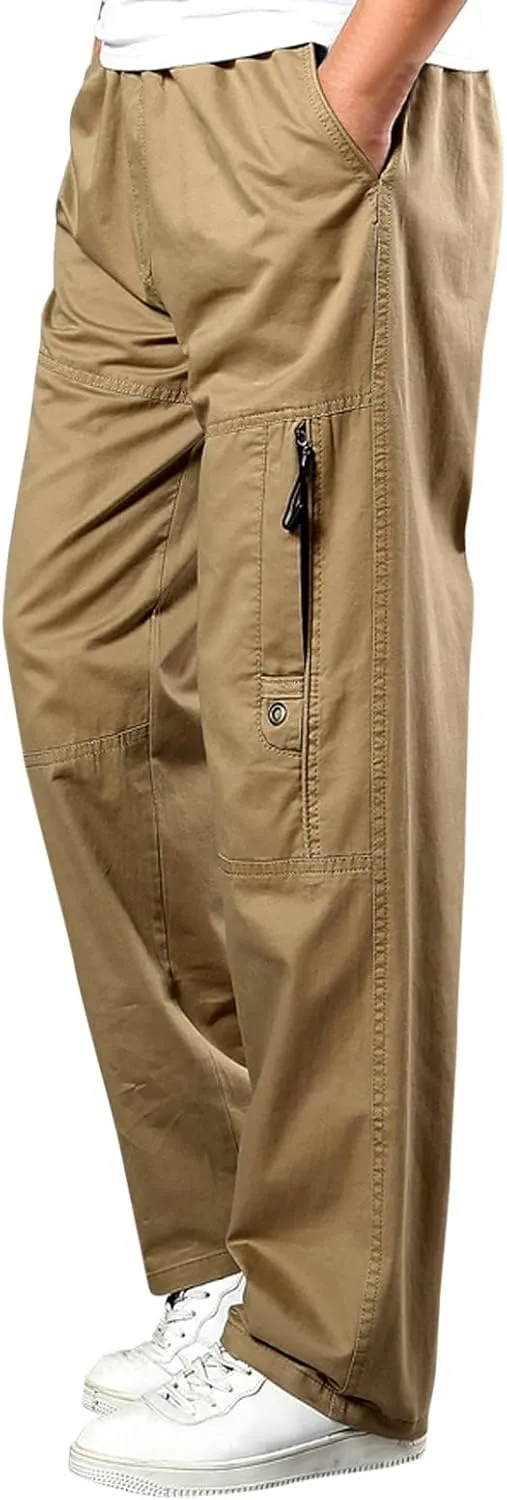 Cargo Sweatpants for Men Big and Tall for Men Casual Heavyweight Sweatpants Classic Fit Pockets Cargo Work Pants Wild