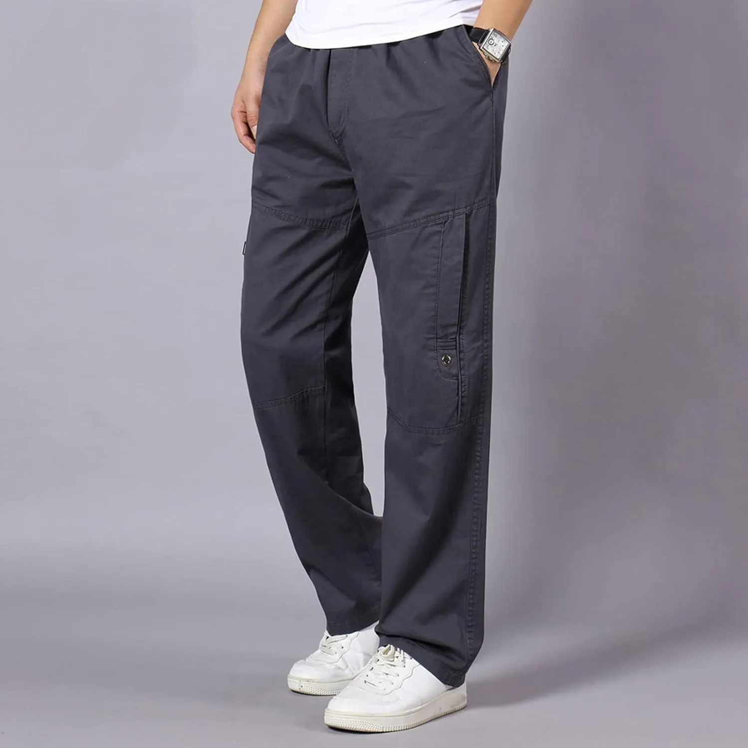 Cargo Sweatpants for Men Big and Tall for Men Casual Heavyweight Sweatpants Classic Fit Pockets Cargo Work Pants Wild