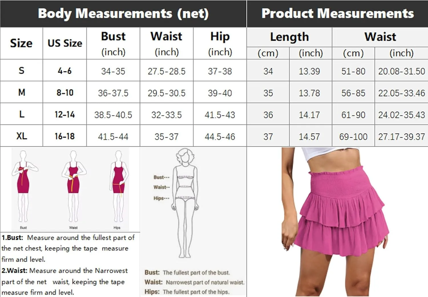 CHARTOU Women's High Waist Smocked Layered Ruffle Ballet Mini Skirt Stretch Pleated Beach Tulle Short Skirt