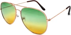 Classic Aviator Style Sunglasses Metal Frame Colored Lens UV 400 Unisex