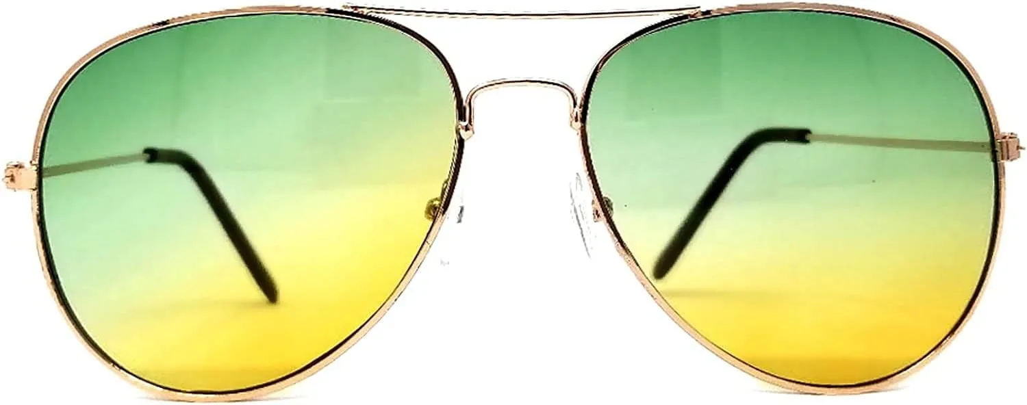 Classic Aviator Style Sunglasses Metal Frame Colored Lens UV 400 Unisex