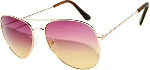 Classic Aviator Style Sunglasses Metal Frame Colored Lens UV 400 Unisex