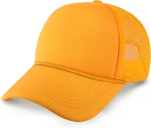 Classic Foam Trucker Hat Summer Mesh Rope Cap Solid Two Toned Blank Hat for Mens Womens Adjustable Strap Light Weight