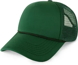 Classic Foam Trucker Hat Summer Mesh Rope Cap Solid Two Toned Blank Hat for Mens Womens Adjustable Strap Light Weight