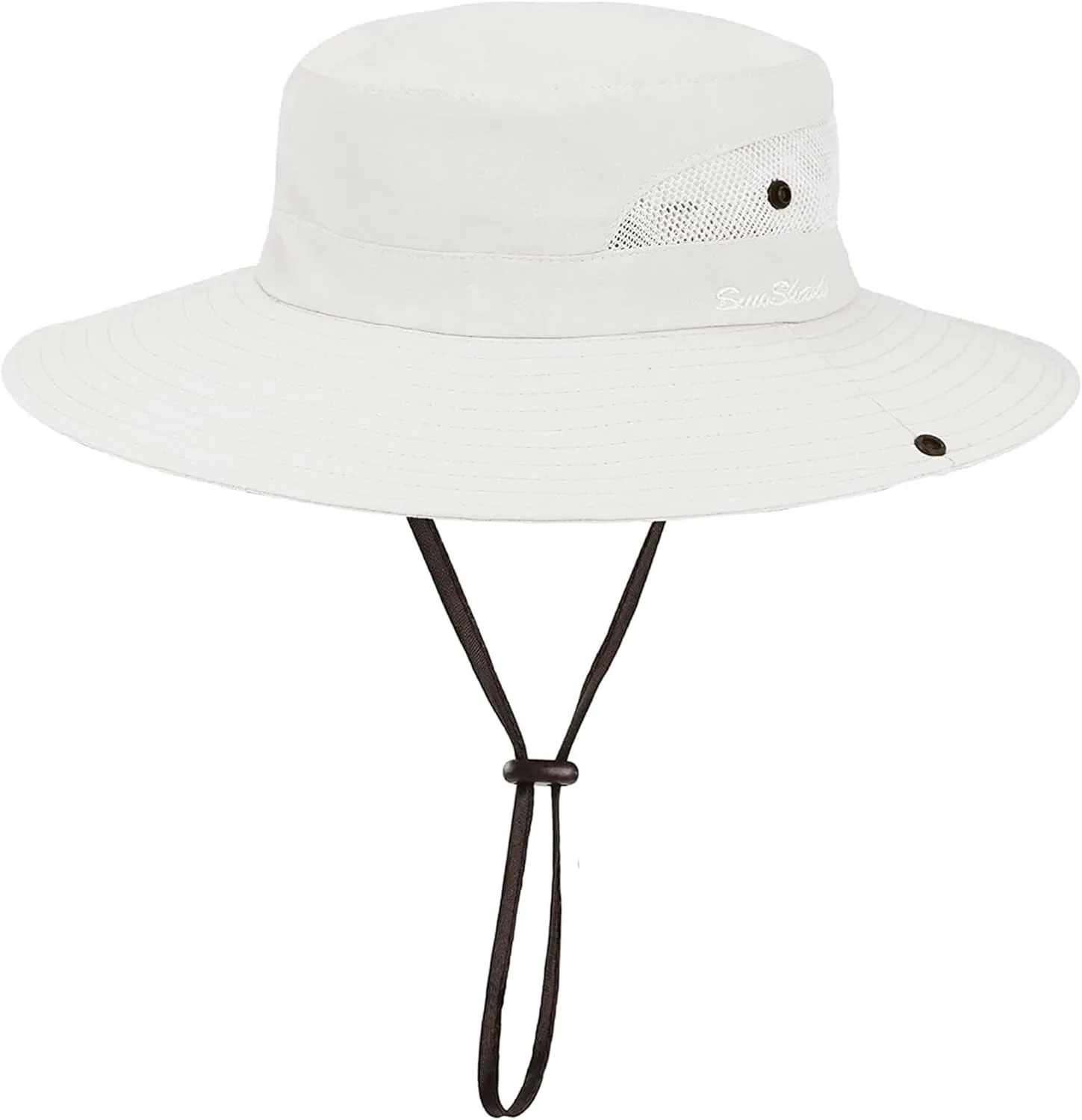 Classic Ponytail Sun Hat for Women,Mesh Bun Ponytail-Hole Bucket Hat UV Protection Wide-Brim Summer Hat Outdoor