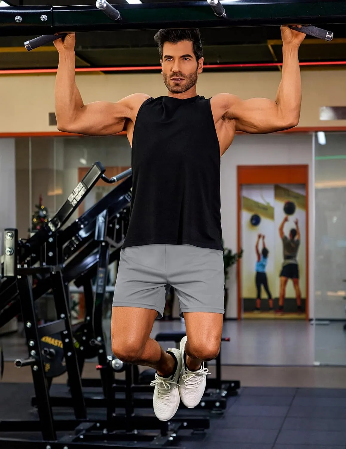 COOFANDY Men's 2 Pack Gym Workout Shorts 5 Inch Mesh Athletic Shorts Quick Dry Running Shorts with Pockets