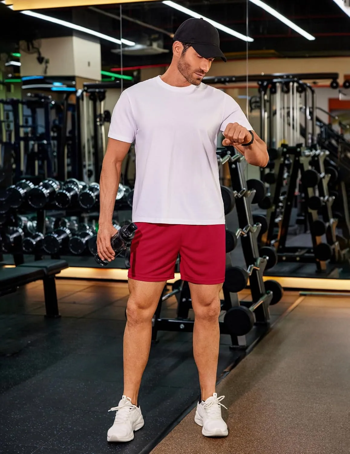 COOFANDY Men's 2 Pack Gym Workout Shorts 5 Inch Mesh Athletic Shorts Quick Dry Running Shorts with Pockets