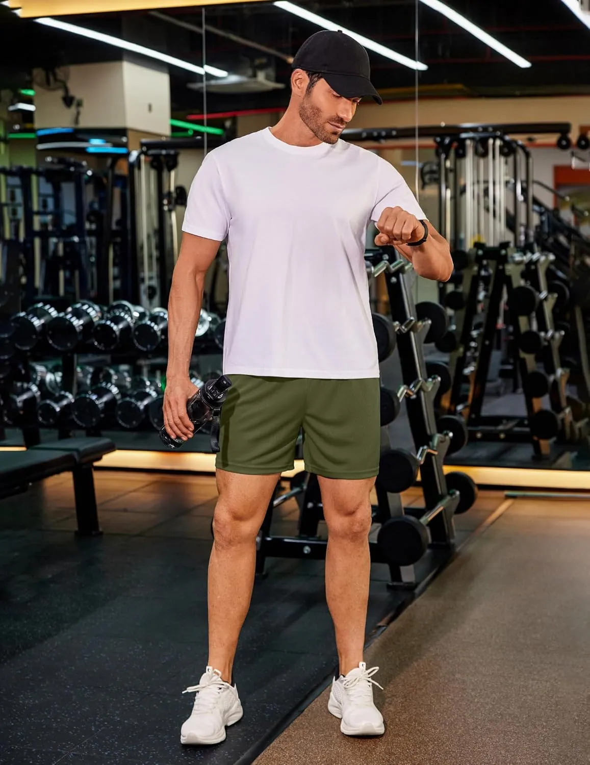 COOFANDY Men's 2 Pack Gym Workout Shorts 5 Inch Mesh Athletic Shorts Quick Dry Running Shorts with Pockets