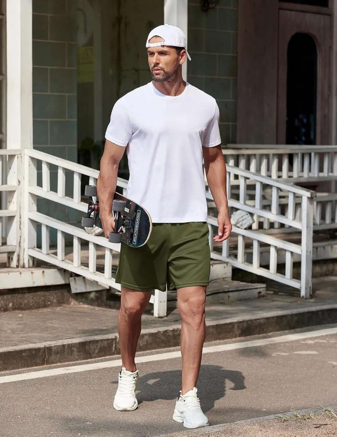 COOFANDY Men's 2 Pack Gym Workout Shorts 5 Inch Mesh Athletic Shorts Quick Dry Running Shorts with Pockets