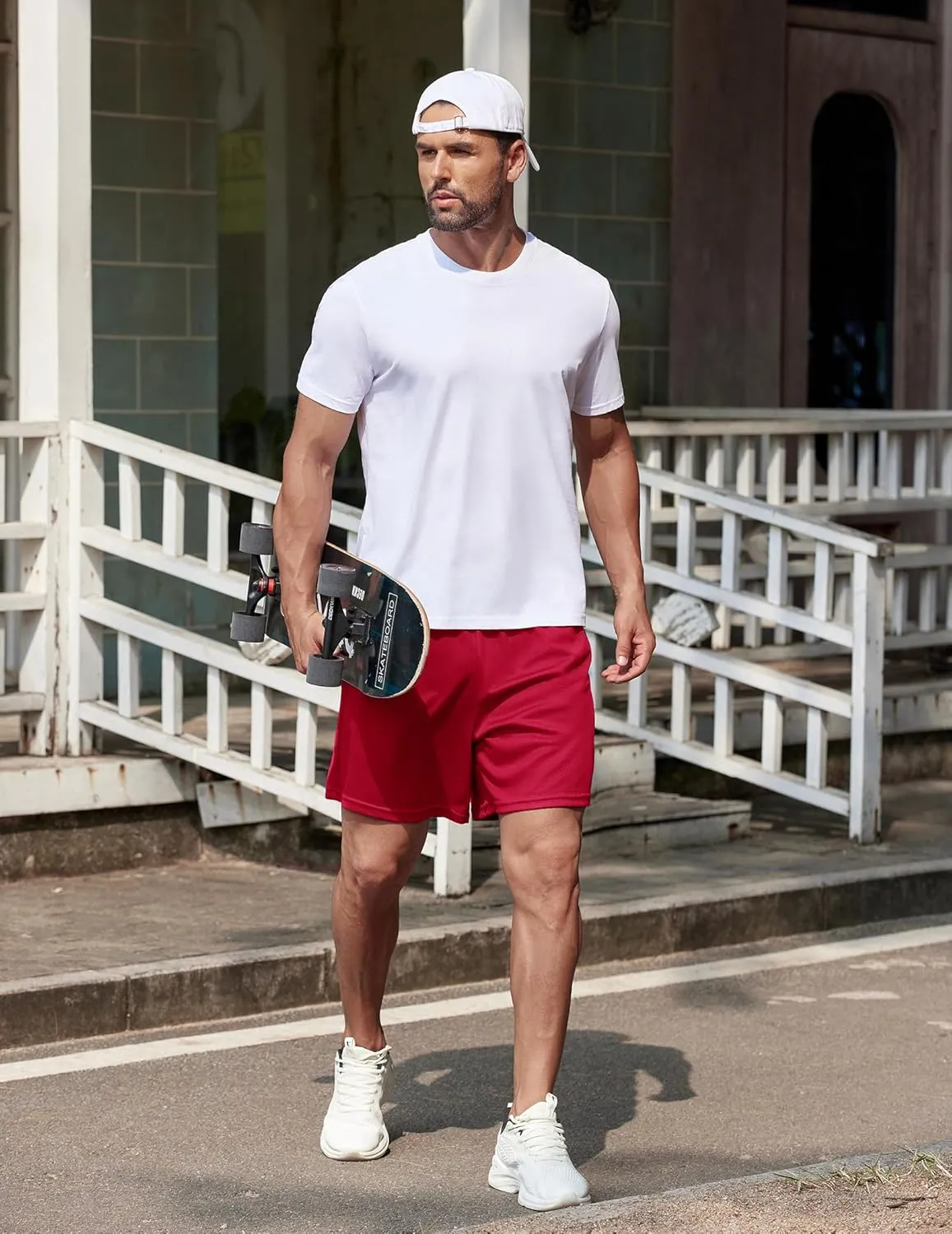 COOFANDY Men's 2 Pack Gym Workout Shorts 5 Inch Mesh Athletic Shorts Quick Dry Running Shorts with Pockets