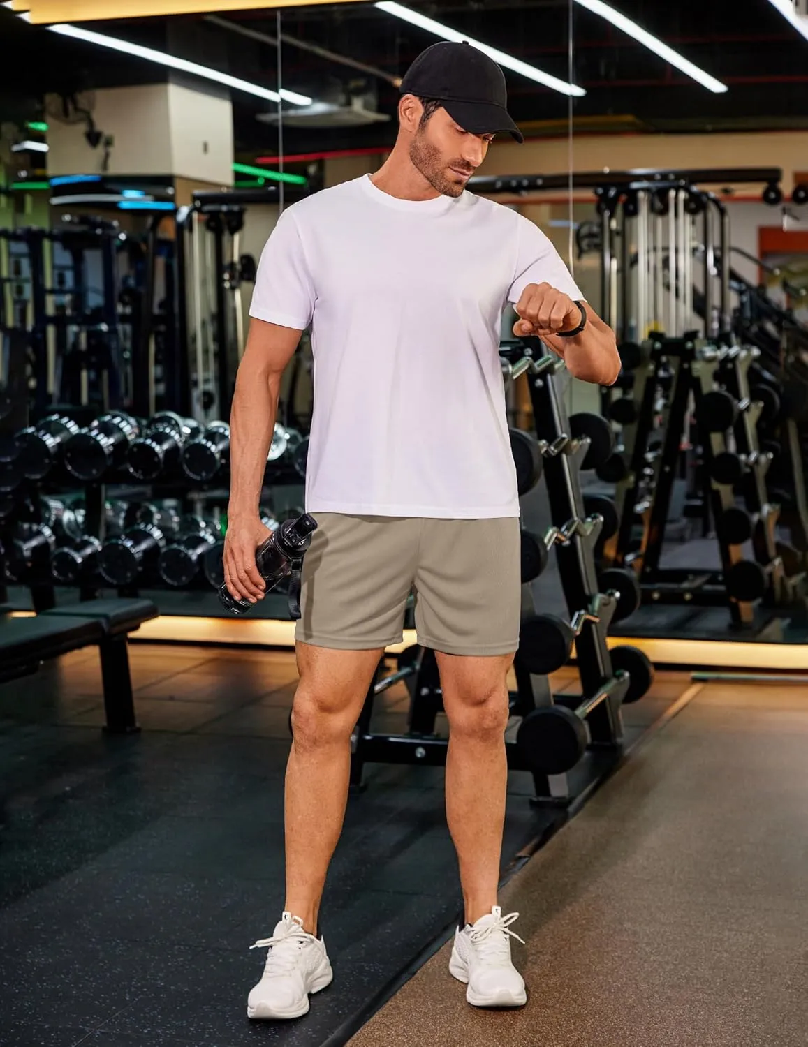 COOFANDY Men's 2 Pack Gym Workout Shorts 5 Inch Mesh Athletic Shorts Quick Dry Running Shorts with Pockets