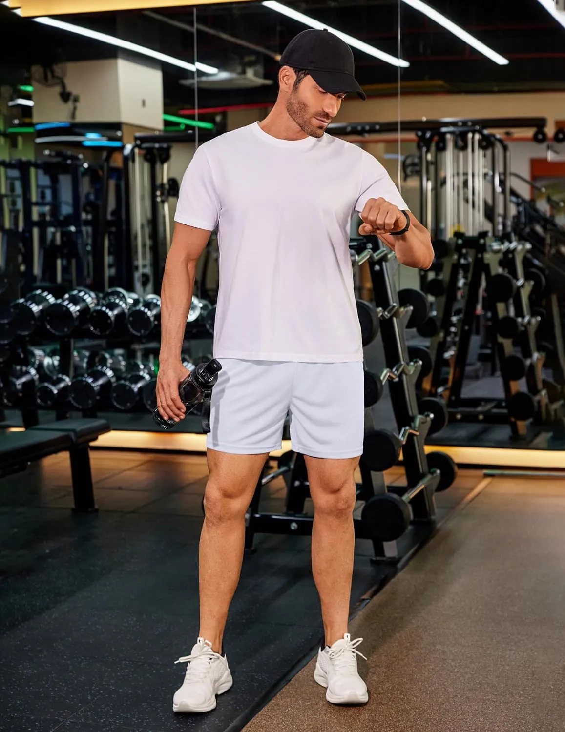 COOFANDY Men's 2 Pack Gym Workout Shorts 5 Inch Mesh Athletic Shorts Quick Dry Running Shorts with Pockets
