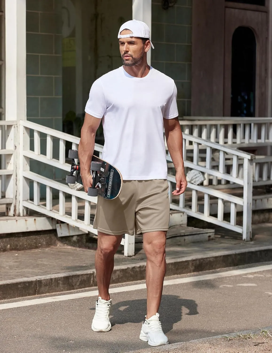 COOFANDY Men's 2 Pack Gym Workout Shorts 5 Inch Mesh Athletic Shorts Quick Dry Running Shorts with Pockets