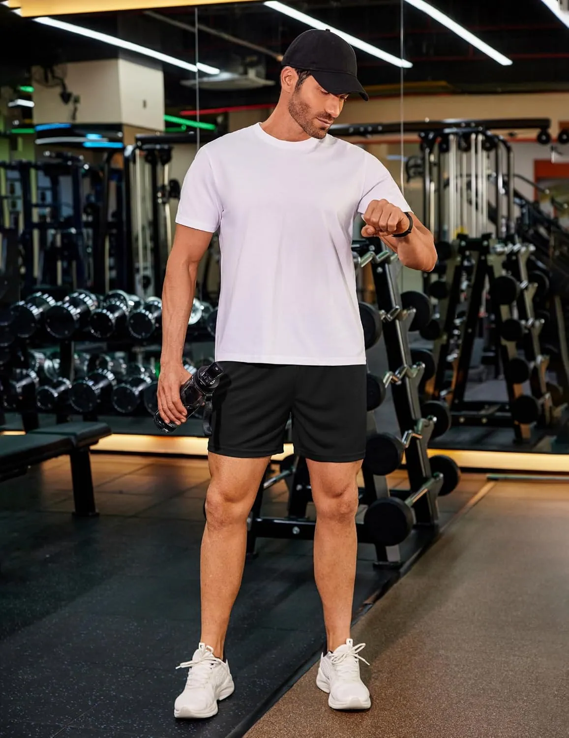 COOFANDY Men's 2 Pack Gym Workout Shorts 5 Inch Mesh Athletic Shorts Quick Dry Running Shorts with Pockets