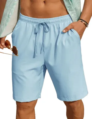 COOFANDY Men's 7 inch Casual Shorts Drawstring Waist Lightweight Quick Dry Summer Beach Board Shorts with Pockets