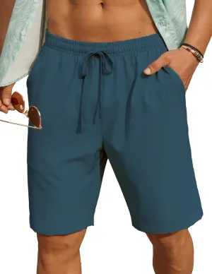 COOFANDY Men's 7 inch Casual Shorts Drawstring Waist Lightweight Quick Dry Summer Beach Board Shorts with Pockets