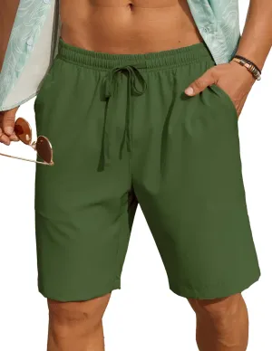 COOFANDY Men's 7 inch Casual Shorts Drawstring Waist Lightweight Quick Dry Summer Beach Board Shorts with Pockets
