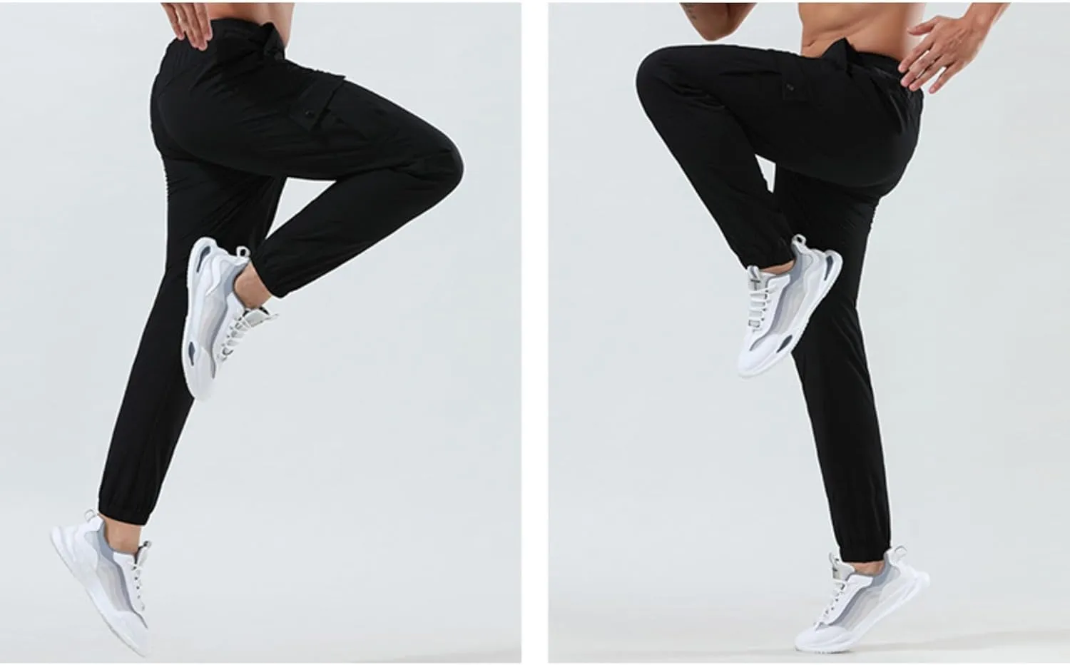 Cotton Linen Cargo Joggers for Men Loose Fit Workout Running Trousers Elastic Waist Drawstring Yoga Beach Sweatpants