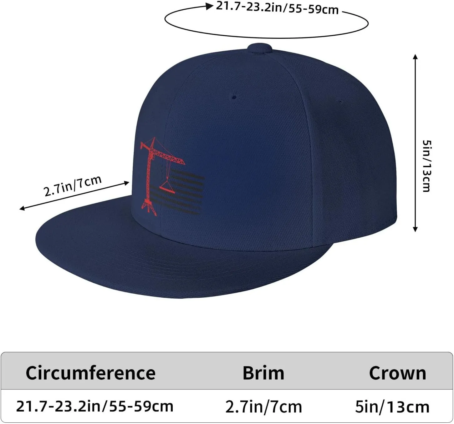 Crane Operator Tower Crane Trucker Hat for Men Snapback Hats Baseball Cap Flat Brim Hats