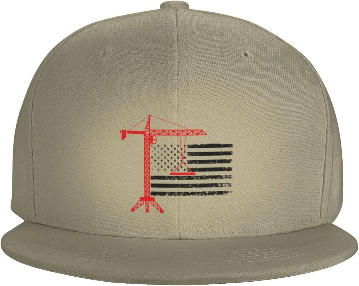 Crane Operator Tower Crane Trucker Hat for Men Snapback Hats Baseball Cap Flat Brim Hats