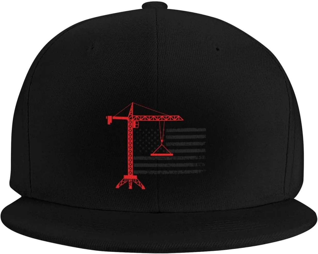 Crane Operator Tower Crane Trucker Hat for Men Snapback Hats Baseball Cap Flat Brim Hats
