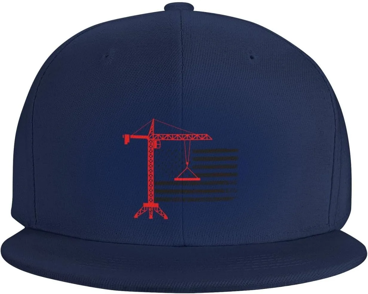 Crane Operator Tower Crane Trucker Hat for Men Snapback Hats Baseball Cap Flat Brim Hats