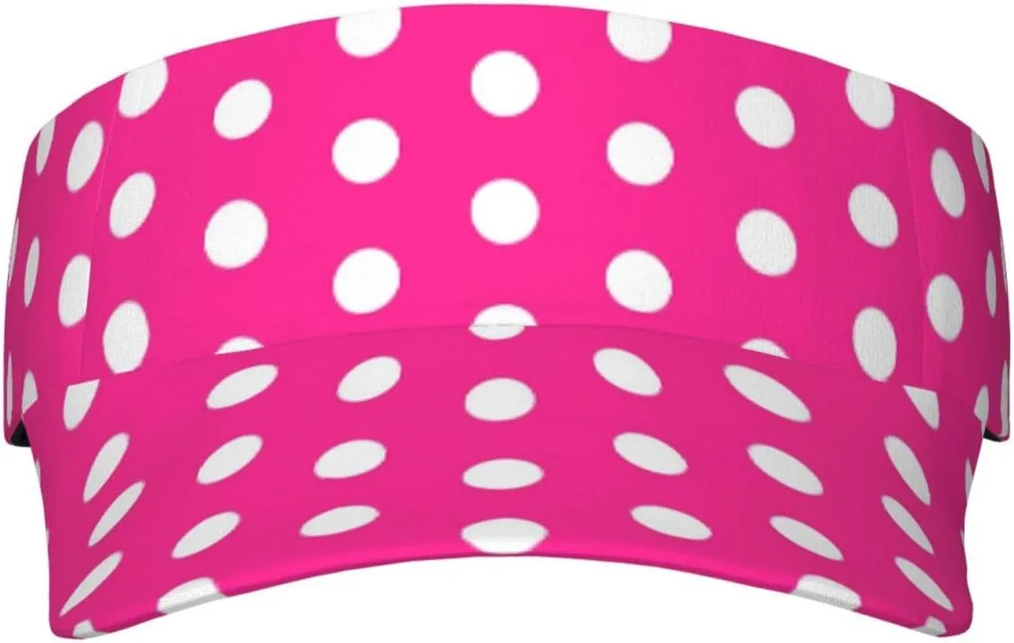 Cute Polka Dot Pattern Flat Sport Visor Sun Sports Visor Hat Visor Adjustable Cap for Women Men Adults