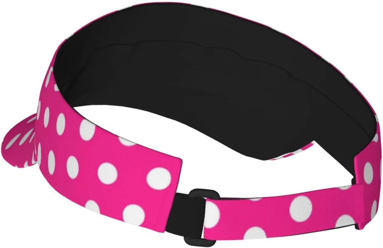 Cute Polka Dot Pattern Flat Sport Visor Sun Sports Visor Hat Visor Adjustable Cap for Women Men Adults